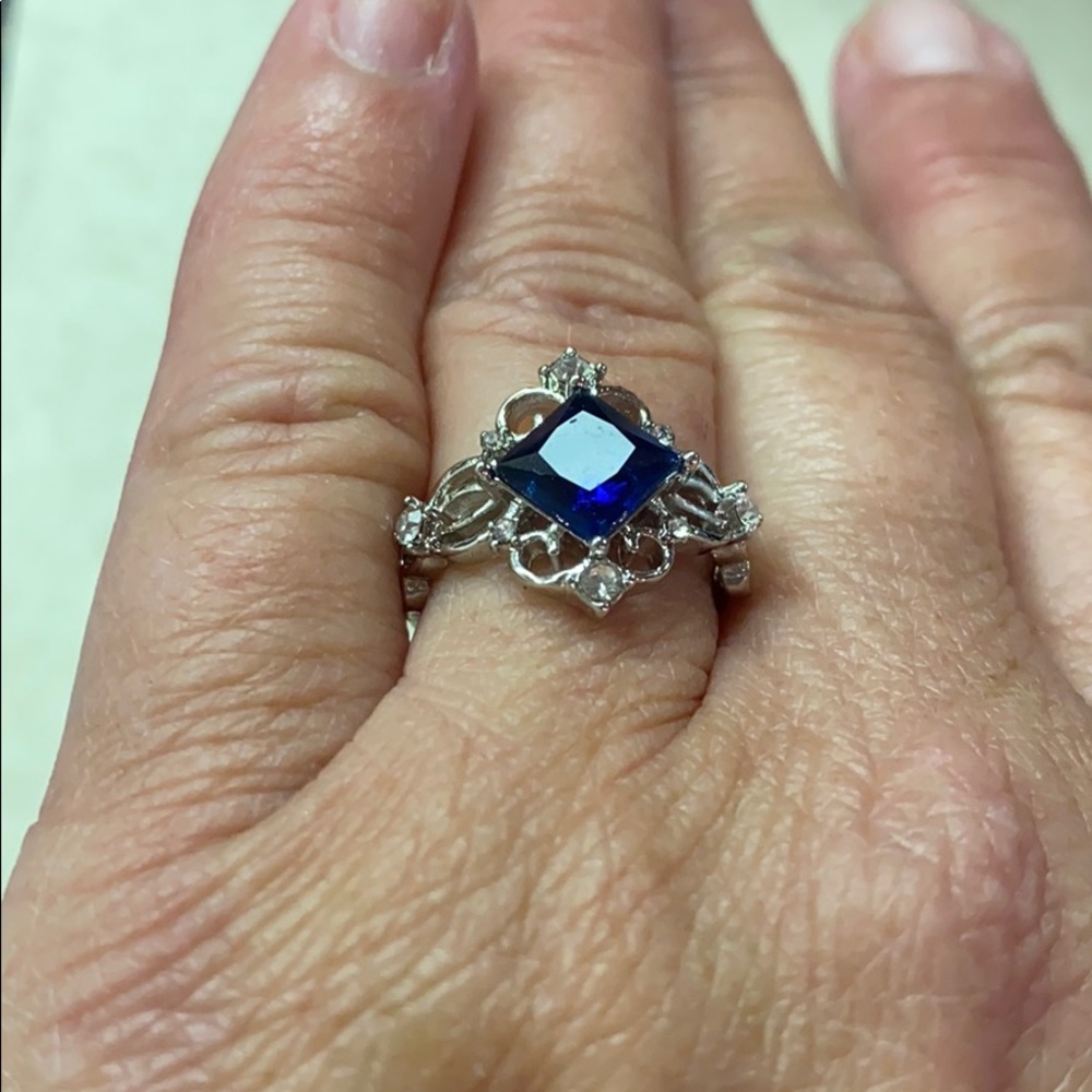 Brand New Silver and Blue Sapphire Ring